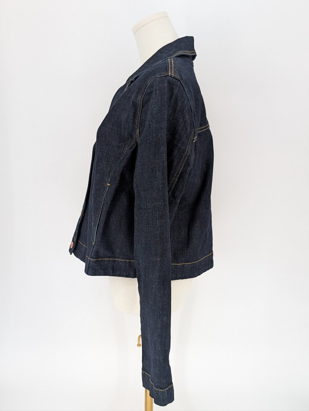 Cabi Johnny Jacket Notch Collar Dark Denim Jeanc Jacket | Size M | Indigo #4681 - Picture 8 of 14